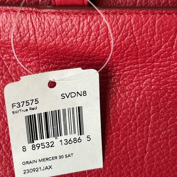 Coach Mercer 30 True Red NWT Leather Satchel with Turn-Lock - Picture 8 of 14